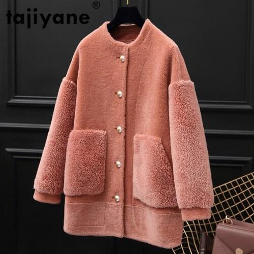 Real Fur Coat Autumn Winter Jacket Women Clothes 2021 Korean Vintage Sheep Shearling Fur Women Tops Suede Lining ZT3461