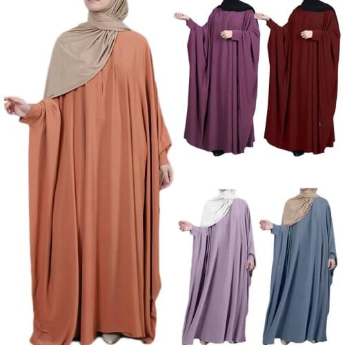 Eid Muslim Women Hijab Dress Prayer Garment Long Khimar Jilbab Kaftan Abaya Full Cover Ramadan Gown Abayas Islamic Burka Niqab