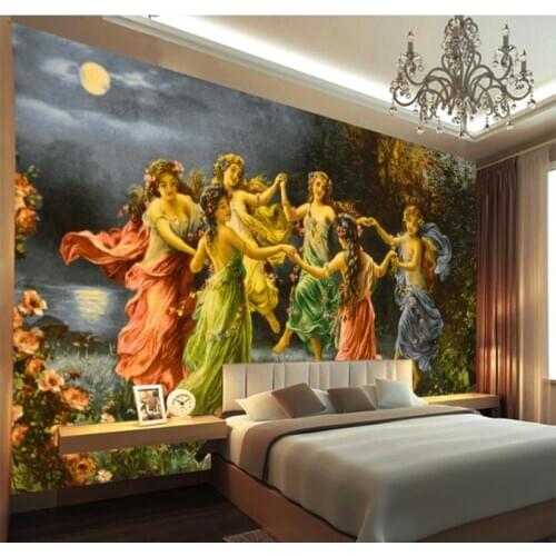 Custom photo wallpaper for walls 3 d murals European hand painted oil painting goddess decorative painting background wall paper