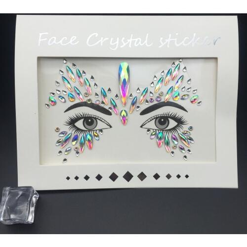 Prajna Face Crystal Stickers Rhinestones For Eye Jewelry Accessories Party Makeup Shining DIY Art Stickers Halloween Decoration