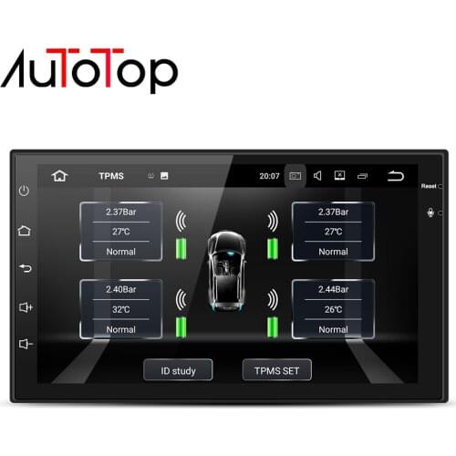AUTOTOP Car TPMS Wireless Tire Pressure Monitoring System with 4 External Sensors Type Pressure Gauge