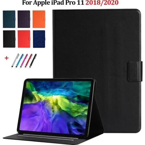 Slim Cover For iPad Pro 11 Case Leather Wallet Protective Cover Tablet For Funda iPad Pro 11 2020 2018 Case Coque+Gift