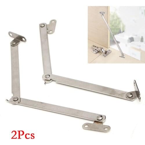 High Quality 2Pcs Stainless Steel Cabinet Cupboard Furniture Doors Close Lift Up Stay Support Hinge Kitchen Furniture Hardware