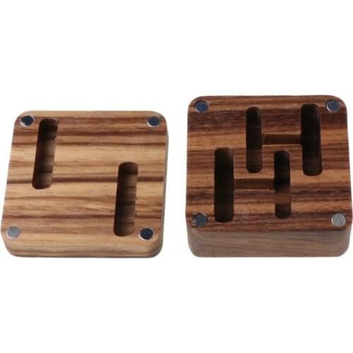 High Quality Rustic Men Suit Wooden Cufflink Gift Box Portable Sleeve Button Jewelry Walnut Wood Keepsake Storage Box