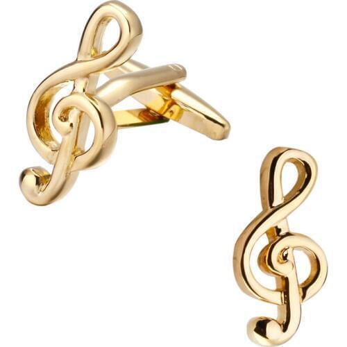 High quality mens wedding Cufflinks Golden music symbol Cufflinks 5 pairs of packaging for sale
