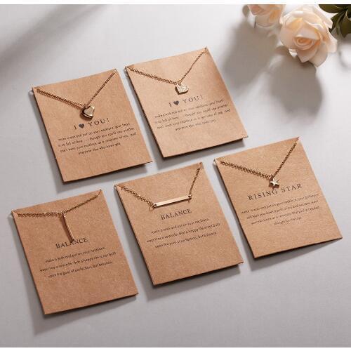 Female Elegant Gold Color Necklace Heart Star Geometric Pendant Necklaces For Women Jewelry Vintage Alloy Necklace Gifts