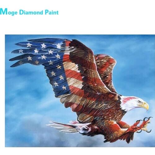Animal National Flag Diamond Painting Bald Eagle Round Full Drill Nouveaute DIY Mosaic Embroidery 5D Cross Stitch Pattern