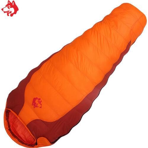 1.7kg Green/Orange color 100% Nylon shell outdoor camping mountaineering duck down cold winter hiking sleeiping bag