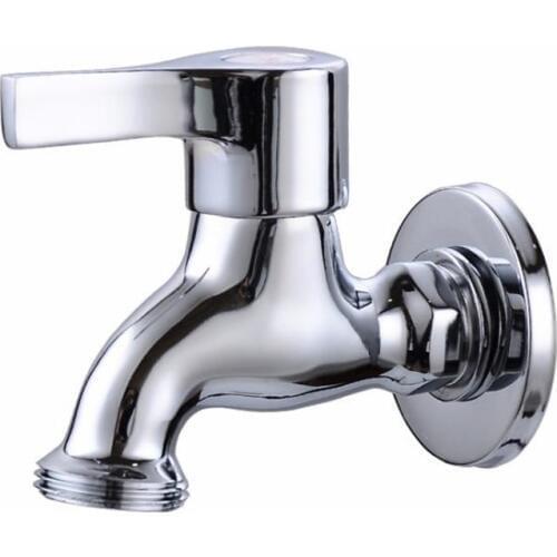 1pc Bibcocks Tap For Outdoor Garden Chrome Brass Wall Mount Bathroom Corner 3/4' Washing Machine Faucet Bath Toilet Taps