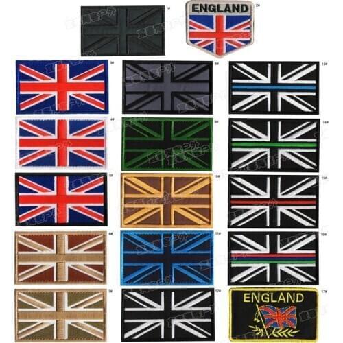 10pcs/lot Embroidery Patches Clothing Decoration Accessories Blue Line England Plag Diy Self Stick Applique