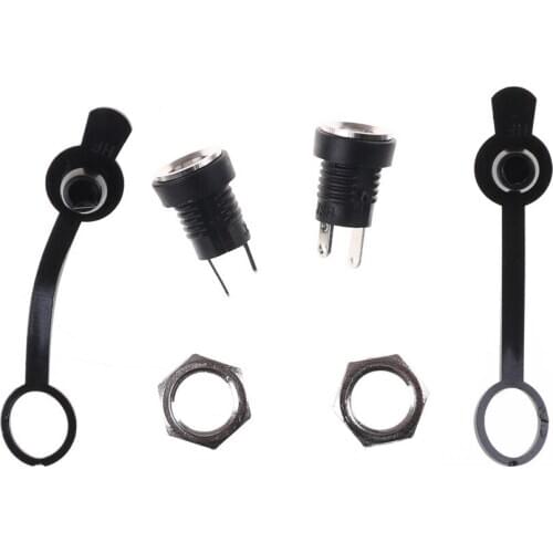 5.5mm*2.5mm 2sets 12V 3A DC Power Male Plug + Female Socket + Waterproof Jack With Nut Panel Mount Female DC Socket Power Plug