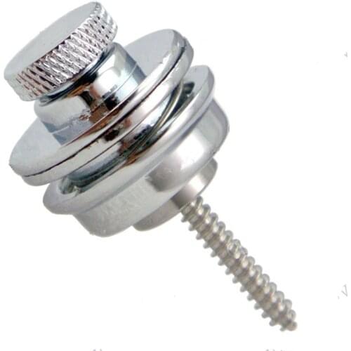 2Pcs/lot Chrome Flat Head Guitar Bass Strap Lock Skidproof StrapLock locking pegs Pins Guitar Strap button Pins