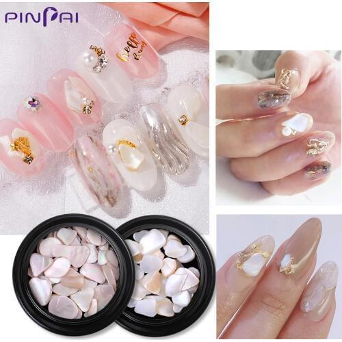 5 Styles Natural Shell Stone Nail Art Decoration Flakes Mermaid Gradient Rhinestones 3D Manicure Acrylic UV Gel Polish Nail Tips