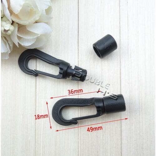 50pcs/lot 49mm Dia.5mm Snap Hook For Ribbon Lanyards Cord Backpack Bags Tag Holder Black
