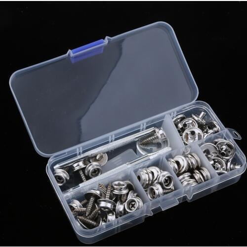63Pcs Boat Marine Yacht Canvas Snap Cover Button + Socket Fastener 15mm Studs Screw Set