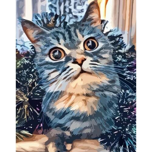 Love.Thanks Animal Diamond Embroidery Pet Cat Diamond Embroidery Kit Cross-Stitch Diamond Painting Full Round