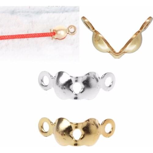 ANGELADY 1000Pcs Clamshell Bead Tips Knot Covers Double Closed Loops DIY Jewelry Findings