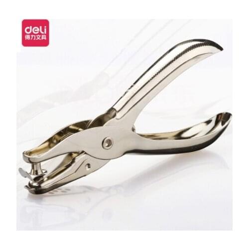 Deli 0114 Metal 1-Hole Standard Punch 6mm Hole 8 Sheets Capacity Anti Slip One Hand Manual Type Office Necessary Tools Binding