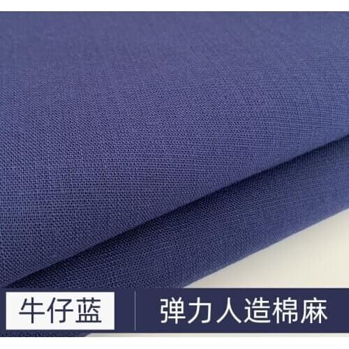 Apparel Sewing Stretch Cotton and Linen Clothing Fabric Man-made Linen Thin Section Summer Solid Color Linen Ramie Pants Fabric