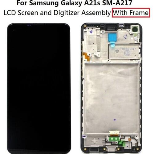 For Samsung Galaxy A21s SM-A217 TFT LCD Screen and Digitizer Touch Screen Assembly + Frame - Black