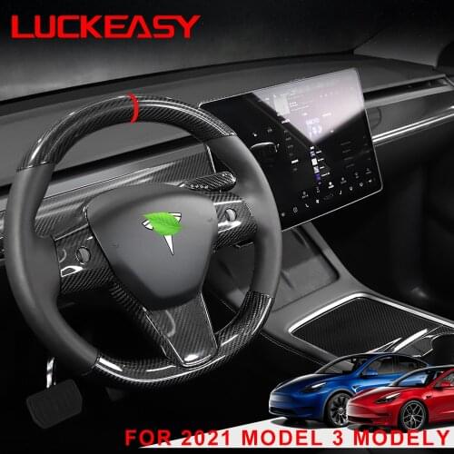 For tesla model 3 Y 2021 3K240g carbon fiber modification kit steering wheel central control armrest box interior accessories