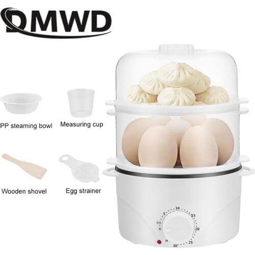 DMWD Eggs Device Multifunction MINI Electric Egg Cooker Boiler Steamer Automatic Power-off boil Poacher Kitchen Cooking Tools EU