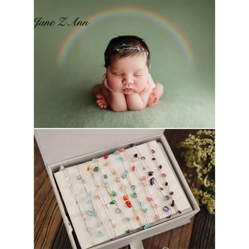 Jane Z Ann 9 Colors Natural stones Simple Hair Band Headdress Floral Headdress Baby Pictures shooting Newborn Photography Props