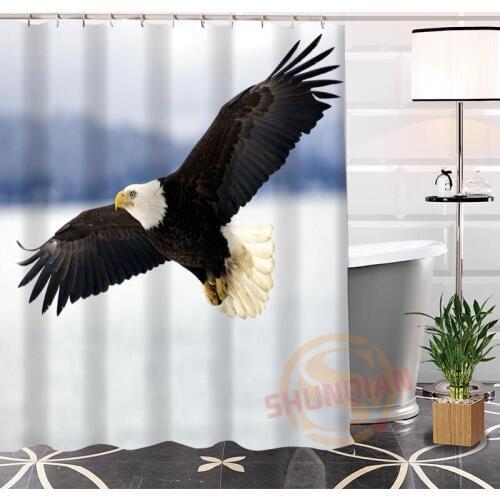 Eco-friendly Custom Unique eagle Shower Curtain New Fabric Modern bathroom With Hooks for yourself H0220-15