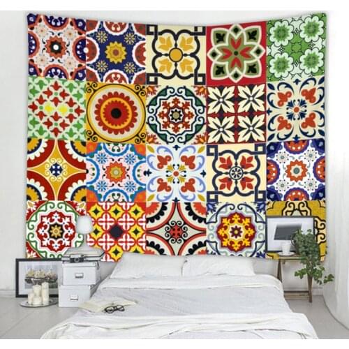Ethnic pattern tapestry mandala bohemian tapestry art deco blanket curtains home bedroom living room decoration bohemian hippie