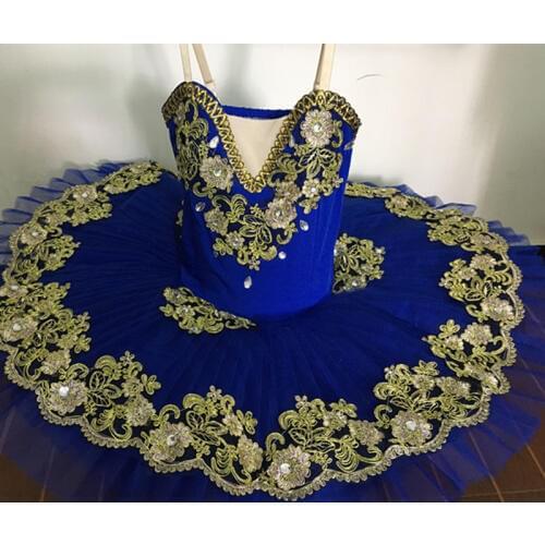 Blue Professional Ballet Tutu Girls Gymnastic Dancing Dress Adult Swan Lake Costume Ballet Leotards For Women Kid Ballet Dress