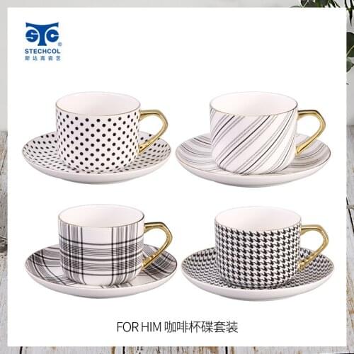 Coffee Set Bone China European Light Luxury Light Luxury and Simplicity Modern New Year Gift