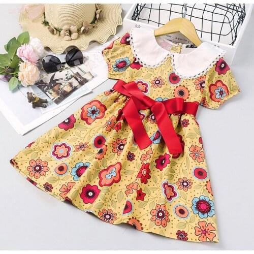 Summer Dress Girls Short Sleeve Flower Princess Dress Flower Girl Dresses for Weddings Summer Girls Dress