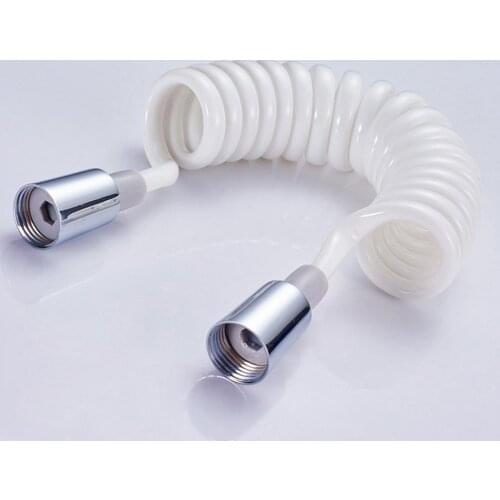 Copper Cap Shower Foam Bidet Telescopic Spring Hose 1.5m PVC Spring Flexible Retractable Shower Hose Shower Head Toilet Bidet
