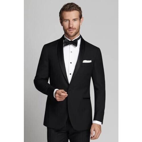 Fashion Black Men Suits Prom Wear Wedding Costume Homme Slim Fit Tuxedo Terno Groom Terno Masculino Blazer 2 Pieces Jacket+Pant