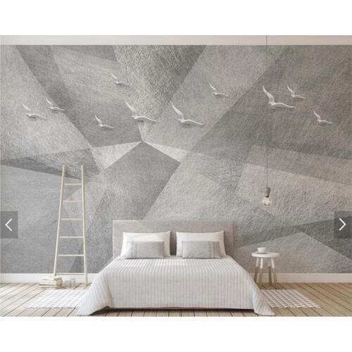 Custom papel de parede 3D, abstract geometric and bird wallpaper mural for living room bedroom sofa background home decor