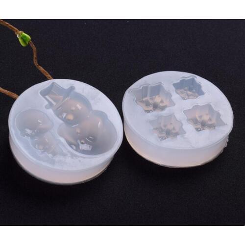 New mirror crystal epoxy gel silicone mold Christmas gift box Snowman manual mold