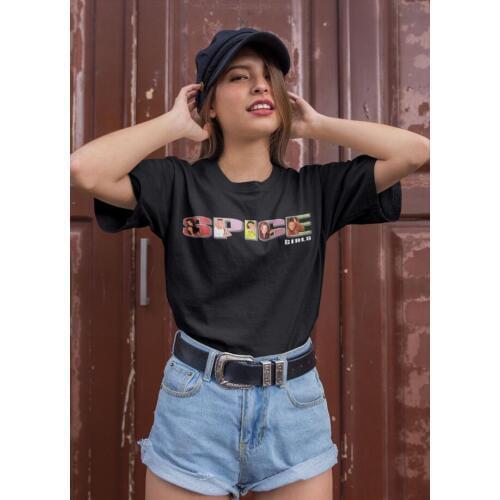 New Arrival Vintage Spice Girls T-Shirt 2019 Summer Plus Size Cotton Tops Graphic Tour Concert Ladies Women Baggy Tee Shirt