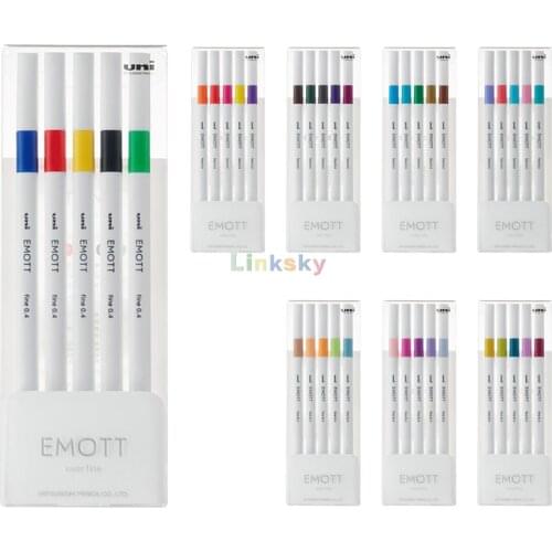 Mitsubishi Uni Water-Based Pen EMOTT ,0. 4mm Tips,Feature Sleek White Barrels and Durable Tips That Don't Bend or Split