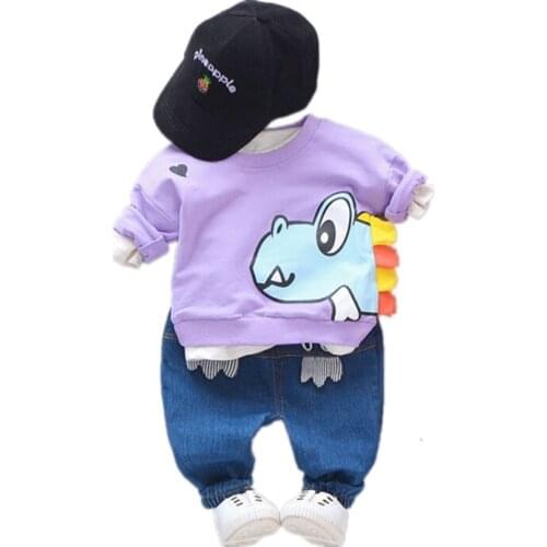 Autumn Fashion Children Baby Boys Girls Cotton Clothing Infant Suit Spring Cartoon Kid T-Shirt Pants 2 Pcs/set Toddler Tracksuit