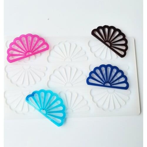 Diy Silicone Chocolate Decorative Mold 9 Fan Fondant Candy Mould Cake Decorating Making Home Kitchen Handmade Baking Tools