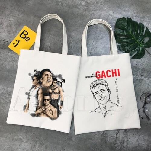 Gachimuchi Aniki Billy Shopping Bag Shopper Eco Canvas Cotton Shopper Bolsas De Tela Bag Shoping Reusable Sacolas