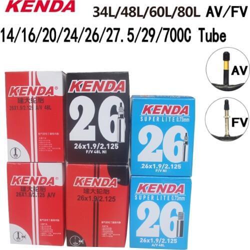 Kenda Bike Inner Tube For Mountain Road Bike Tyre Butyl Rubber Bicycle Tube Tire 26/27.5/29/700c Presta Schrader Valve Tube