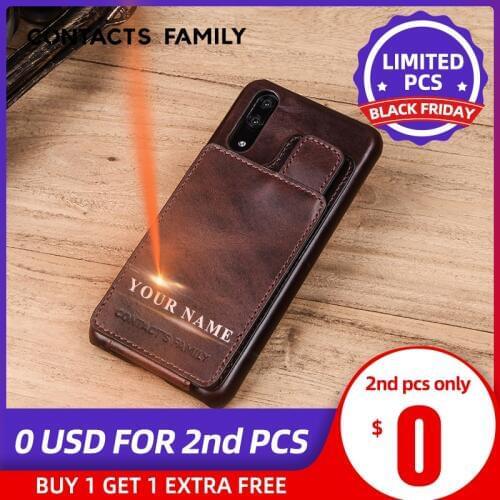 Vertical Magnetic Flip Card Holder Leather Case For Huawei P20 Retro Business Cover For Huawei P20 Phone Bag Cover Wallet Pouch