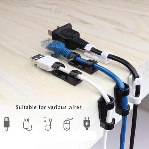 32 pcs cable holder clamp silicone Self-Adhesive organizer clip for usb charger mouse pc winder bite organizer clips protecto