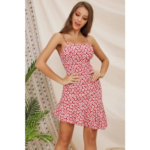 2021 Summer Women Wrap Boho Print Dress Ladies Holiday Beach Short Sleeve Square Neck Mini Dress