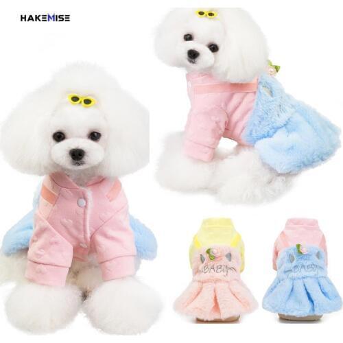 Winter Puppy Dog Dresses Small Medium Dog Clothes Cat Apparel For Pets Dog Outfits Girl Free Shipping Drop Ship size S-XXL