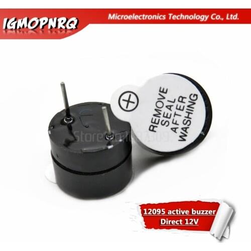 10pcs 12095 active buzzer Direct 12V long voice 12*9.5MM diameter 12MM black label