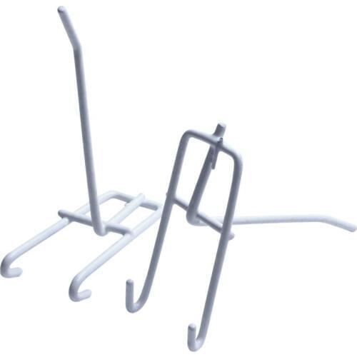 10 Pcs 3.9inch Long White Metal Store Grid Wall Bracket Display Hooks