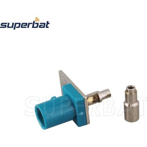 Superbat 10pcs Antenna Connector Fakra Z Waterblue /5021 Neutral Coding Plug 50ohm Front Mount
