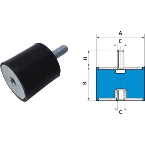 10PCS VD40*30 M10/M8 VD type Single Head Anti-Vibration Rubber Shock Absorber Rubber Vibration Isolator